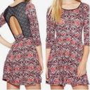 Angie  abstract print backless dress with lace size small NWT Photo 1
