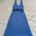 Patagonia Dress Morning Glory Halter Open Tie Back Knee Length A-line Blue S Photo 3