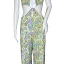 Sky to Moon  Jumpsuit Womens Medium Yellow Purple Retro Floral Casual Sexy Beach Photo 0