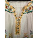 Akemi + Kin Anemi + kin Floral Embroidered 100% cotton White Blouse Size 12 Photo 5