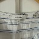 Vince Stripe Shirred Dress Blue/White Sz Small Photo 13