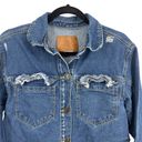 Boom Boom Jeans  Los Angeles Women's High Low Denim Shirt Jacket Size Small NWOT Photo 4