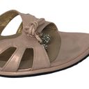 Stuart Weitzman  Pink and Grey Leather Wedge Open Toe Mule Sandals size 7.5 Photo 3