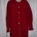 Denim & Co . chenille look red jacket 2X Excellent Button Front 100% acrylic Photo 0