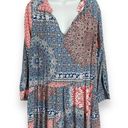 Sanctuary  Dress Mini Patchwork Print‎ Mandala Dropped Waist Red Blue Boho Medium Photo 0