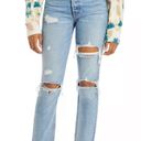 GRLFRND  Karolina Cotton Ripped Straight Jeans in A Little More Love size 30 Photo 0