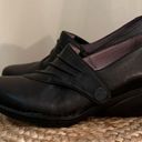 Dansko  Aimee Wedge Clogs Black Leather Slip On Size 7.5 -8 (38) Photo 2