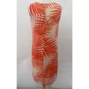 Chico's  Tropical Palm Leaf Print Sleeveless Dress Flyaway Front Coral Cream M Photo 5