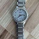 Seiko  Solar Ladies Watch Diamonds Stainless Bracelet Pearl Dial Date Window Photo 3