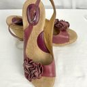 Born concept BORN Mauve Pink Wedge Sandals Open Toe Flower Woven Sz 9 B.O.C.  Photo 7