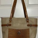 kim rogers  Women's Beige with Tan Handles‎ and Trim Handbag Photo 0