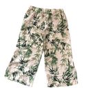 J.Jill  Barley Bamboo Linen Boho Wide Leg Culotte  Crop Pants Size L  Palm Print Photo 2