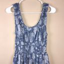 American Eagle  Women’s Floral Print Faded Brushed Blue White Tank Mini Dress Photo 1