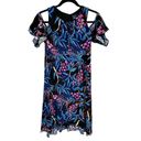 Maeve Anthropologie  Elia Blue Floral Cold Shoulder Short Sleeve Midi Dress 2 Photo 3