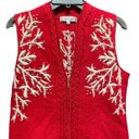 Coldwater Creek  Holiday Winter Theme Wool Vest Small Photo 0