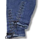  Jeans Size 25 /0 W27"xL31" Gap 1969 Legging Jean Lace Up At Ankle Blue Denim Pants  Photo 5