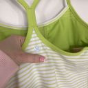 Lululemon  Power Y Tank Top White/Lemon Green Striped Built In Bra Size 6 Rare Photo 3