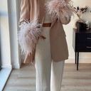 ZARA STRAIGHT BLAZER WITH FEATHERS JACKET BEIGE PINK. Size medium Photo 8