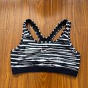 Nike  Black & White Striped Dri-Fit Sports Bra Photo 0