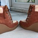 Jessica Simpson Maelyn Wedge Bootie tan/ white size 
 8.5 Photo 11