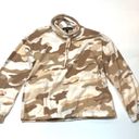 Derek Heart  Tan Cream Cinched Waist Funnel Neck Camo Sweatshirt hoodie Photo 2