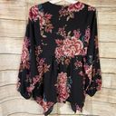 Style & Co floral boho handkerchief hem peasant blouse women’s Size Medium Photo 10