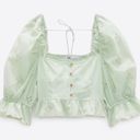 ZARA Embroidered Eyelet Blouse Photo 0