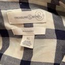 Treasure & Bond  plaid boyfriend shirt ivory navy jade green check NWT XL Photo 4