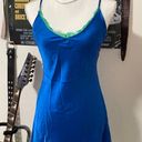 ZARA Blue And Green Satin Dress Photo 0