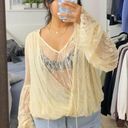 Free People Lace Cream Long Sleeve Top Photo 0