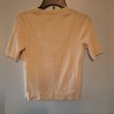 Talbots  yellow pastel pima cable knit cardigan Petite M Photo 2