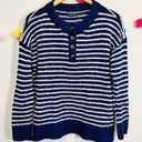 American Eagle Blue & White Striped Henley Jegging Fit Sweater Size XS Photo 0