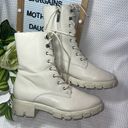 Journee Collection  MADELYNN Bone Faux Leather Lace Up/Zip Combat Boots Size 8.5 Photo 1