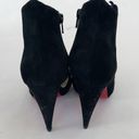 Christian Louboutin  Black Suede leather Belfeconica peep toe ankle booties 37 Photo 7