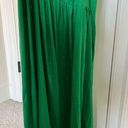 green maxi skirt with slit linen Photo 0