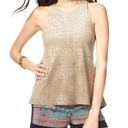 BCBGMAXAZRIA  Revolve Top Faux Suede Sleeveless Tank Tan Women’s Size Small Photo 0