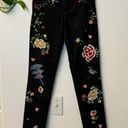 Alice + Olivia 
Jane Embroidered and Studded Skinny Jeans in Washed Black Photo 1