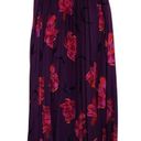 A New Day  Purple Floral Rose Print  Pleated Skirt Size Large Photo 2