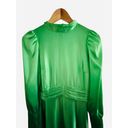 ASOS  Design Long Sleeve Satin Maxi Tea Dress Gathered Waist Emerald Green Size 4 Photo 7