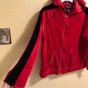 Oleg Cassini  VELOUR SPORT Red Hoodie M Photo 3