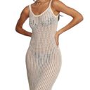 Capittana Crochet Boho Midi Dress Swim Beach Pool Cover Up Ivory Size M/L NWT Photo 2