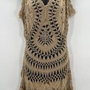 PilyQ  Crochet Cover Up Dress Brown Cold Shoulder Cover-Up Women's Size XS/S Photo 1