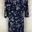 Ralph Lauren LAUREN  Navy Floral Ruched Jersey Dress NEW Size 6 Photo 2