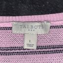 Talbots Size L long bell sleeve, pink and black striped dress/ tunic  100% cotton Photo 1