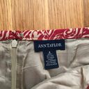 Ann Taylor Silk Skirt Red Cream 6 Photo 1