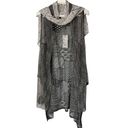 Pretty Angel  Mesh Lace Sleeveless Draped Front Cover Up Duster Size S/M NEW Photo 3