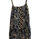 Free People  Mini Dress Size Medium Black Purple Floral Sleeveless Photo 1