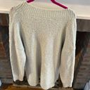 Nine West  Oversized Deep V Neck Sweater Medium Cream w/Gold threads Photo 3