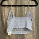 Free People  Carrie embroidered gray blue moon longline bralette, L NWT Photo 2