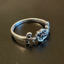 Onyx  stone S925 silver rose ring size 6.5 Photo 1